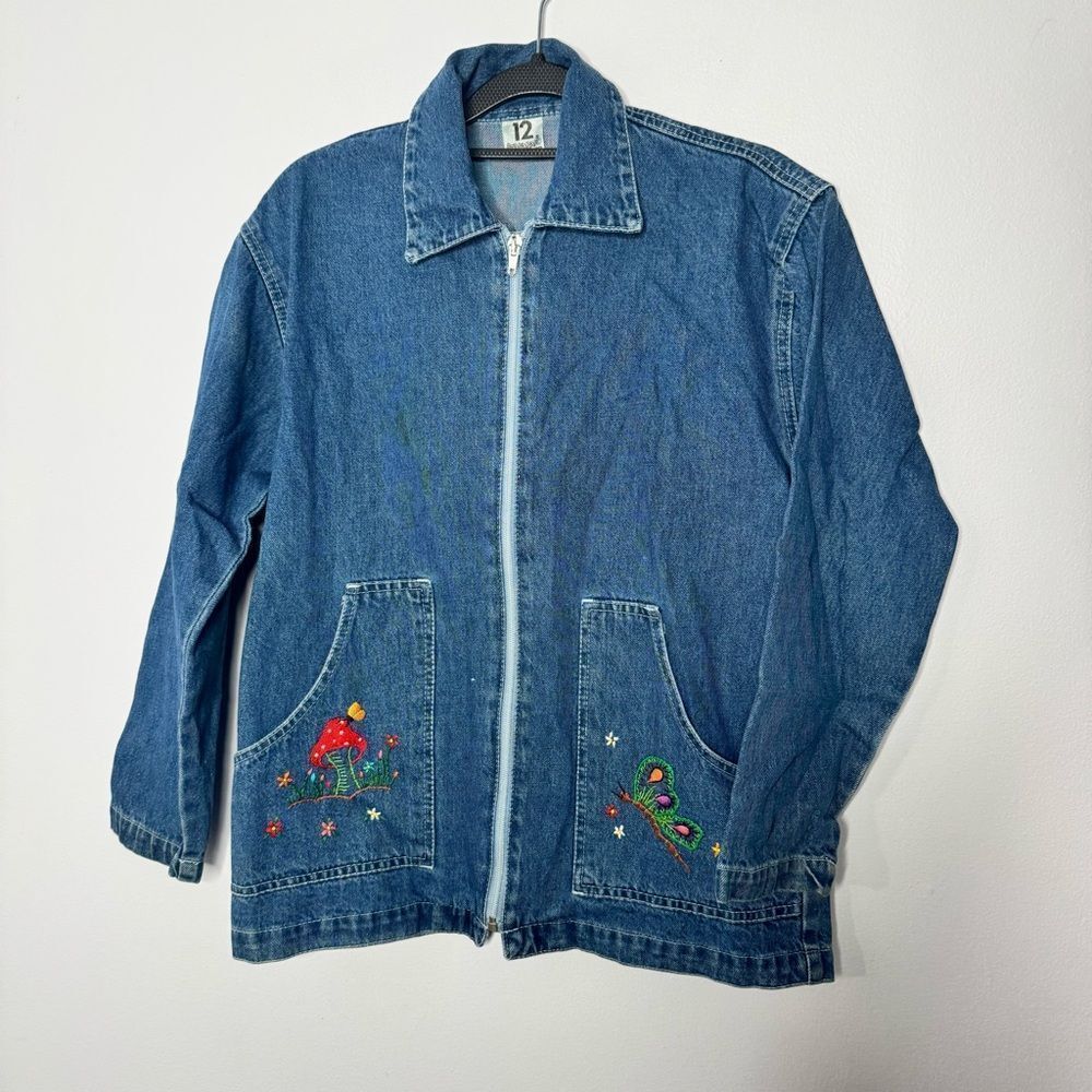 Vintage denim zip up jacket size 12